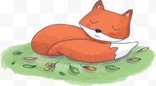 我爱秋天手绘狐狸