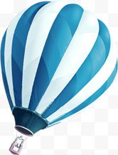 蓝色飞翔卡通热气球设计...