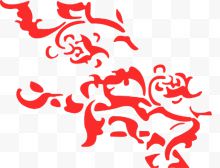 红色中国风花纹