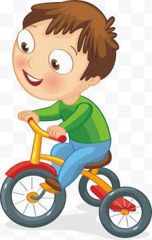 骑单车的小男孩