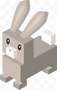 卡通立体木头兔子