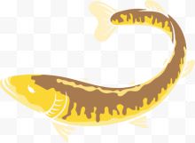 黄色立体水彩海鱼