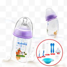 母婴幼儿奶瓶送刷子奶嘴实物图