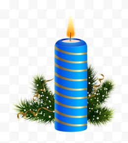 蓝色圣诞节蜡烛