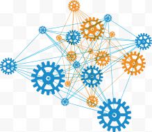 矢量橙色齿轮网格下载