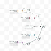 扁平化数轴信息分类装饰ppt矢量图