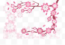 粉红樱花装饰边框