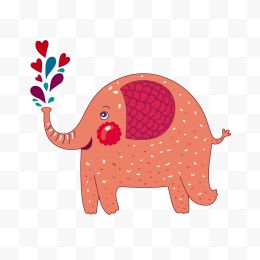 可爱卡通手绘动物小象...