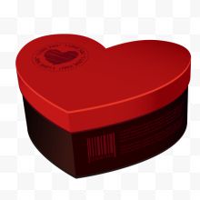 红色心形巧克力盒子...