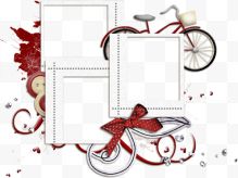 自行车蝴蝶结花纹底纹边框