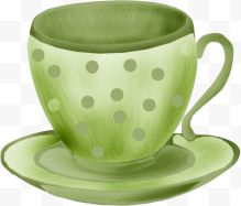卡通绿色茶杯