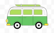 卡通绿色巴士