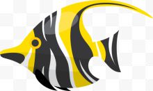 黄色扁平大海热带鱼