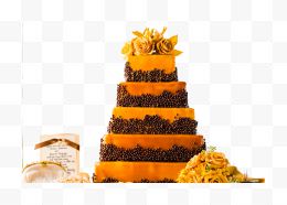 婚礼蛋糕黄色喜庆图片
