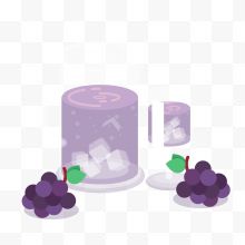 紫色杯装葡萄水果汁