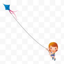儿童玩耍放风筝矢量...