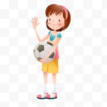 抱着足球的女孩设计...