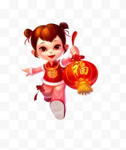 中国节日童女