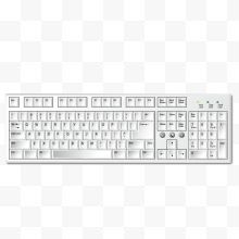 精美白色台式机键盘矢量图