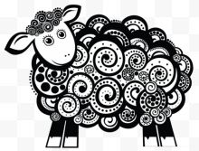 螺旋图案拼凑的羊