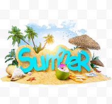 夏日沙滩海报 