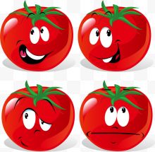 四个红色番茄