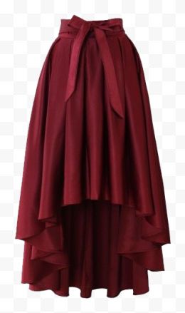 酒红色半身长裙