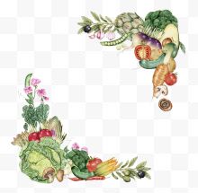 手绘卡通蔬菜装饰边框
