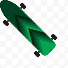 绿色条纹矢量卡通风格滑板
