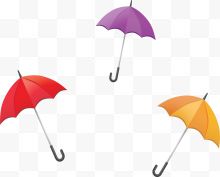 空中飞舞彩色雨伞