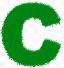 绿色创意小草字母C...