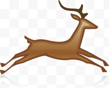 褐色奔跑麋鹿标签
