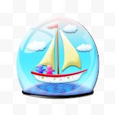 帆船水晶球