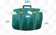 卡通绿色行李箱