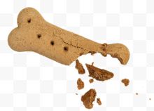 棕色可爱动物的食物碎掉的骨头狗
