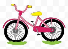 一辆粉色自行车