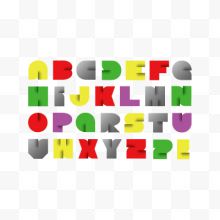 彩色折纸英文字母设计...