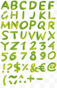 绿色英文字母与数字