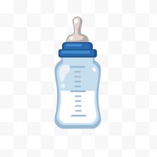 矢量装奶的婴儿奶瓶...