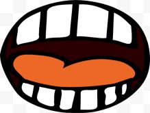 卡通嘴橙色的舌头