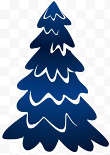冬季蓝色积雪圣诞树...