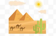 沙漠行走骆驼商队