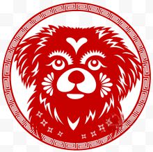 2018狗年吉祥物窗花图案