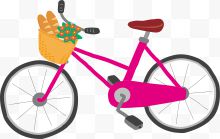 卡通粉色的自行车
