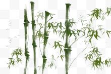 水墨绿色竹子