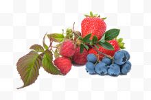 新鲜蓝莓与草莓