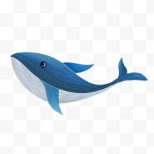 卡通手绘蓝色的鲨鱼...