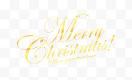 圣诞节快乐Merry Christmas ! 金色字体