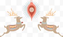 圣诞节褐色彩球麋鹿