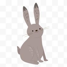卡通灰色的小兔子矢量图...